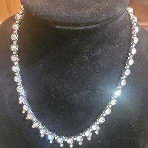 Woman's Fashion Jewelry 18" Long Rhinestone Necklace